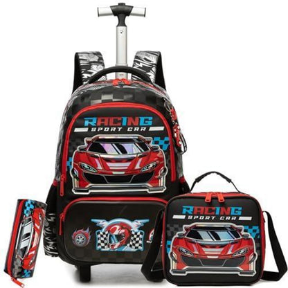 Schultrolley Rucksack Kinder – Rollen, Rot, 8 Jahre
