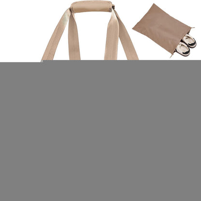 Reisetasche Damen mit Schuhfach und Kulturbeutel, Beige+Khaki