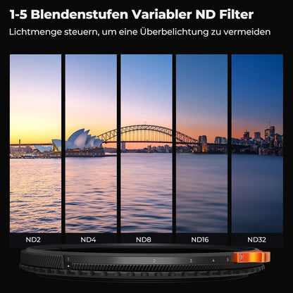 ND Polfilter 37mm 2-in-1 Graufilter für Videoaufnahmen