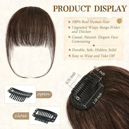 Echthaar Clip-in Pony mit Schläfen – Natürliche Bangs
