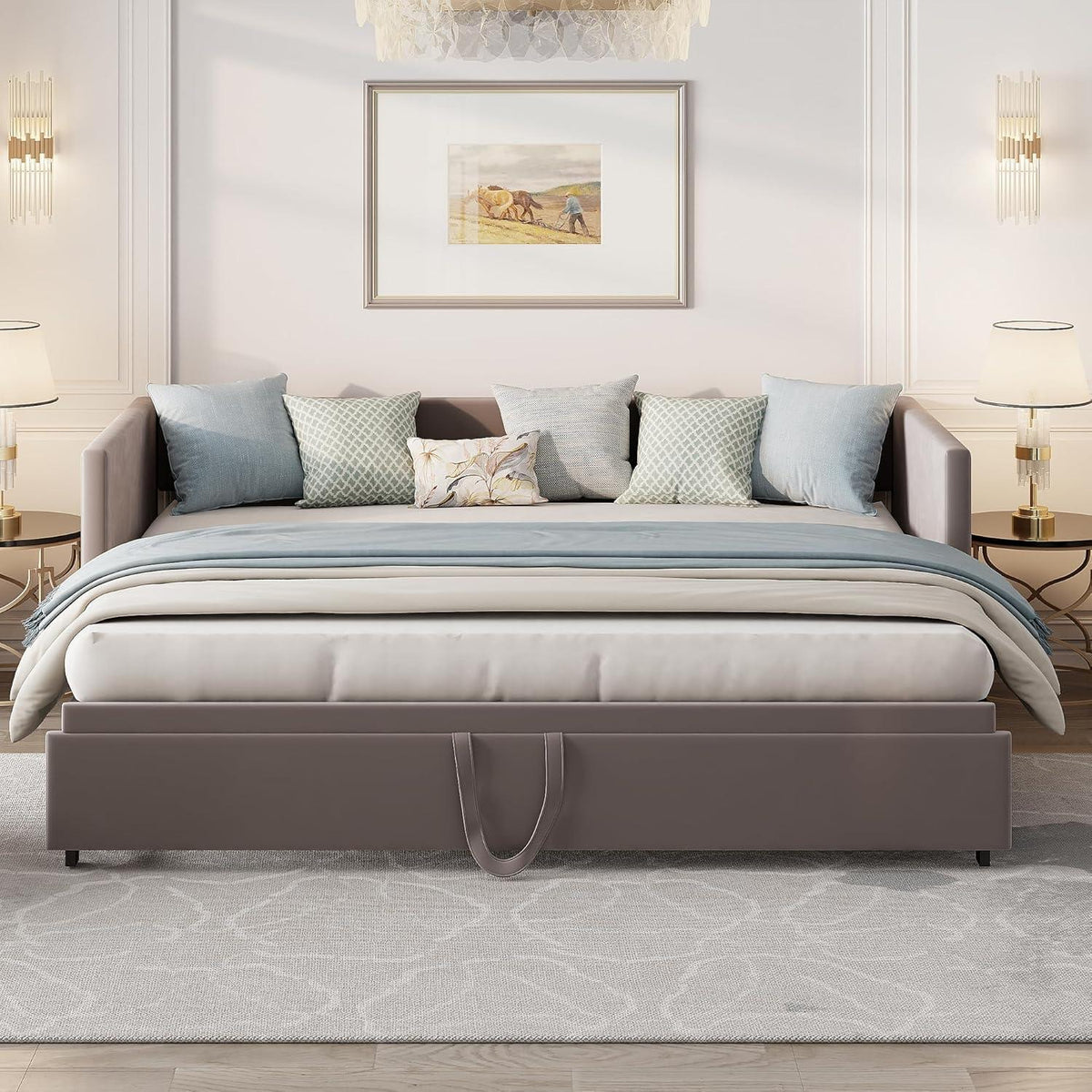 Convertible Schlafsofa 180x200 cm mit Lattenrost & Bettrahmen
