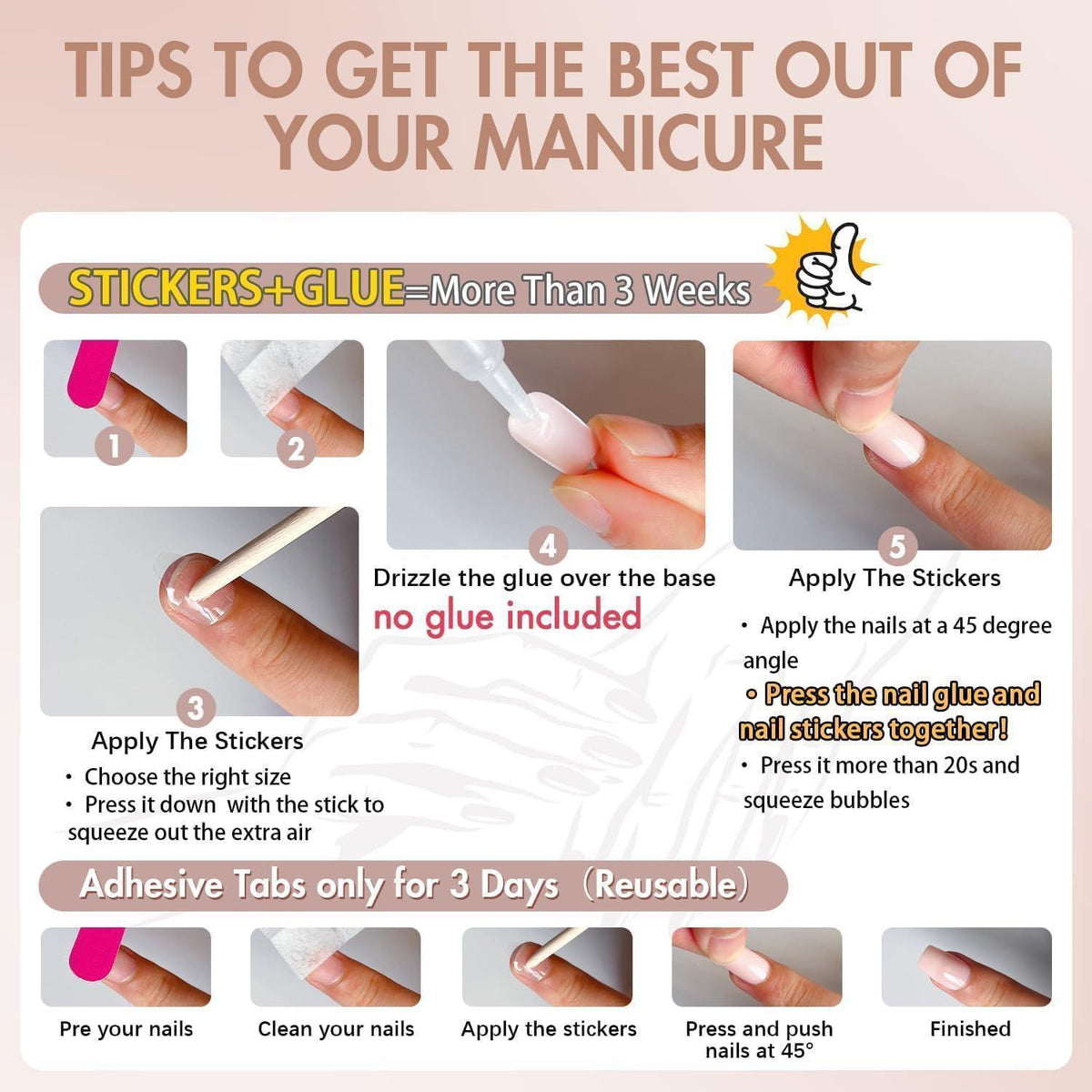 Press On Nails French Tip Heiß Rosa Mandel Kurz