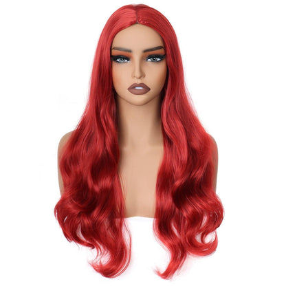 Lange gewellte rote Perücke Damen – 65cm, Synthetisch, Cosplay & Party