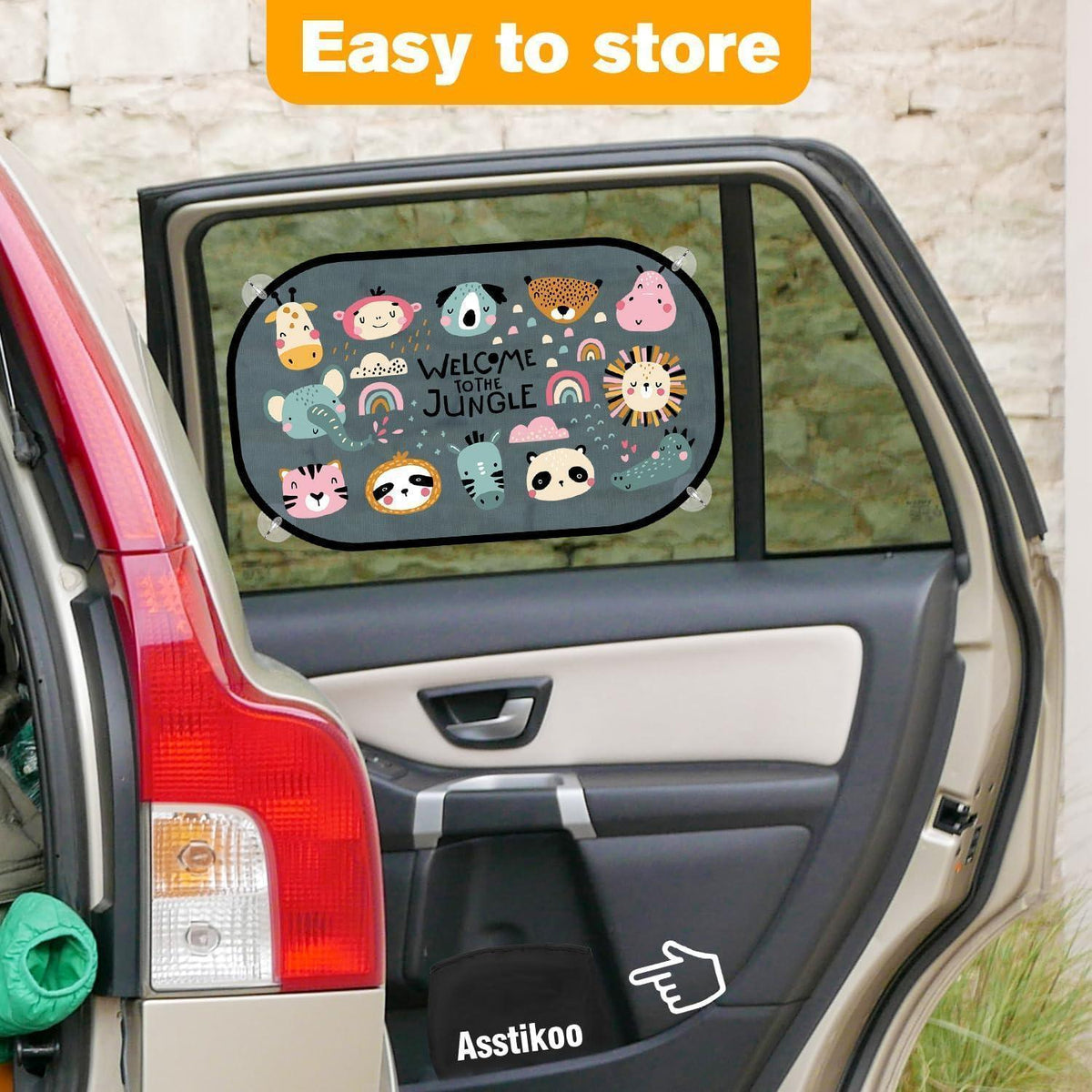 Baby Auto Sonnenschutz – 2er Set mit Tier Motiven