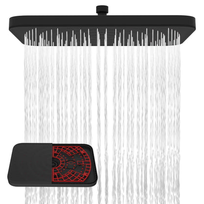 Selbstreinigende Regenbrause Matt Schwarz 30x20 cm – 360° Drehung