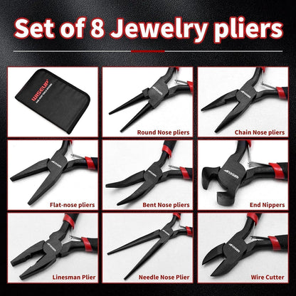 8-teiliges Mini-Zangen-Set mit Tasche für Handwerk & Elektronik