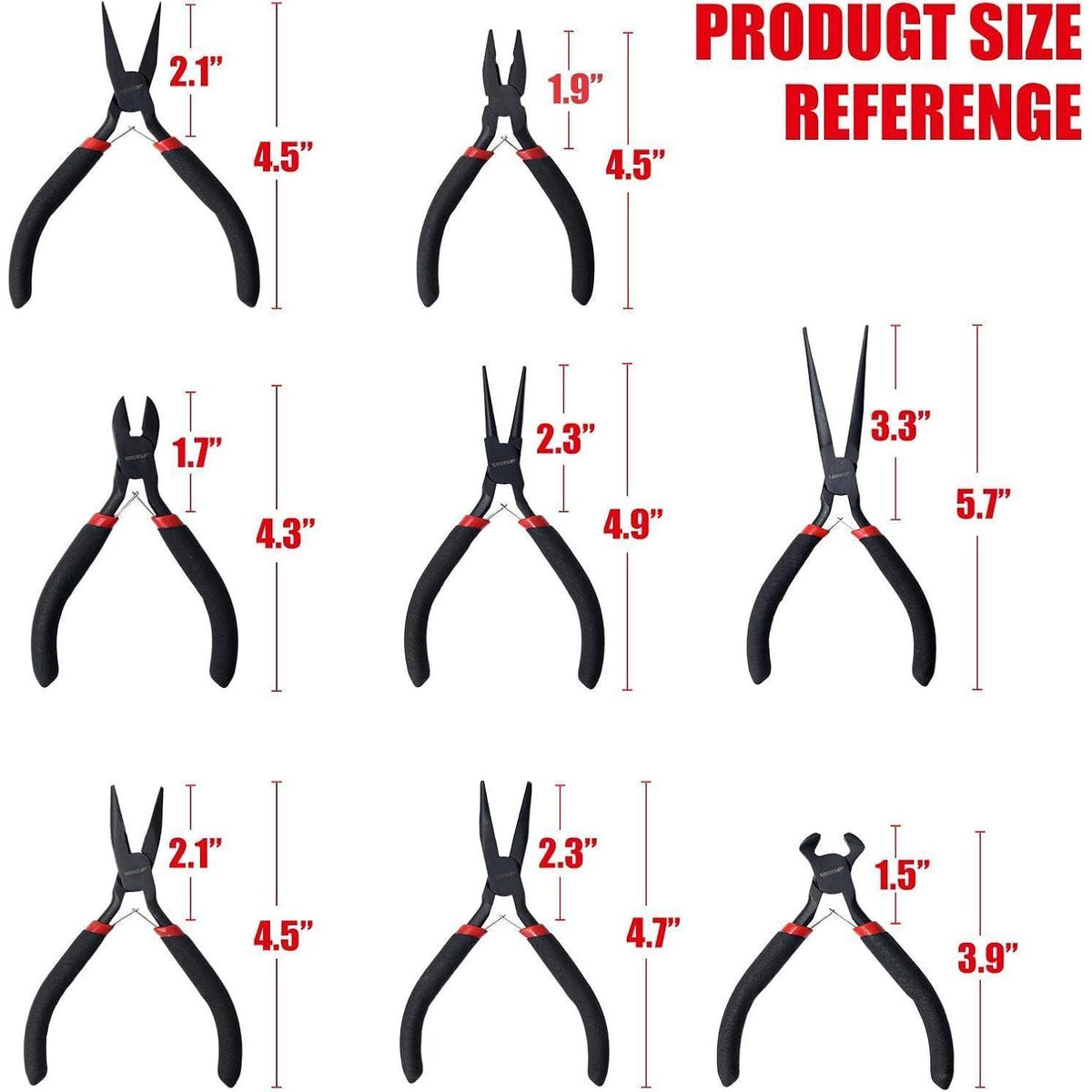 8-teiliges Mini-Zangen-Set mit Tasche für Handwerk & Elektronik
