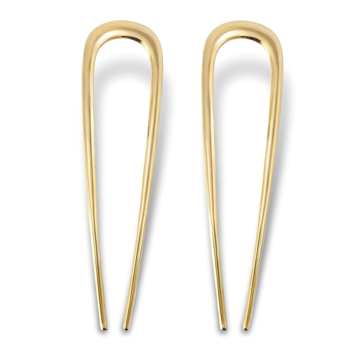 2er Set Gold Metall Französische Haarnadeln Haarpin Groß Dutt Hairpin