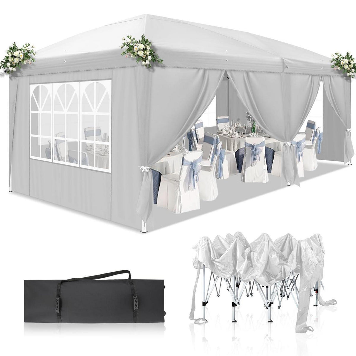 3x6m Faltpavillon – Wasserdicht, Stabil & UV-Schutz für Garten & Camping
