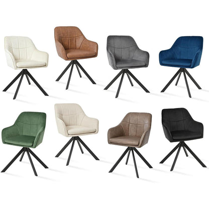 Drehstuhl Esszimmer Beige 6er Set mit Armlehne & Kratzschutz