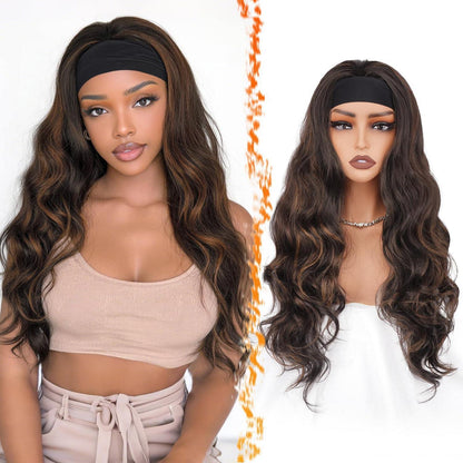 Braune Loose Wave Stirnband Perücke 66cm – Wear & Go