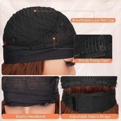 Auburn Rote Stirnband Perücke 66cm Locken – Einfach & Natürlich
