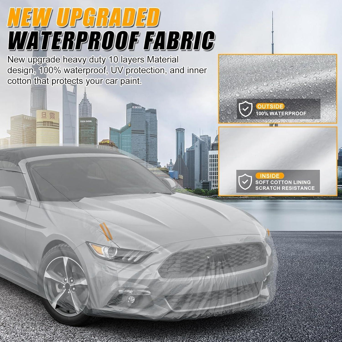Wasserdichte Autoabdeckung für Ford Mustang 2005-2025