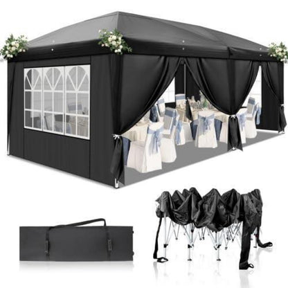 Bonnlo Gazebo 3x6m – Höhenverstellbares Partyzelt mit Seitenteilen