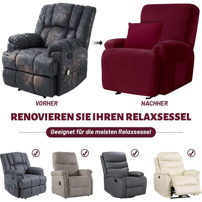 Stretch Sesselbezug Samt Rot, 1 Sitzer | Waschbar & Fleckenresistent