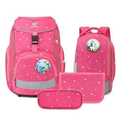 Schulranzen Set 5-teilig für Jungen & Mädchen – Rosa Schulstarter Set