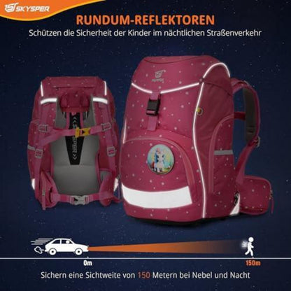 Schulranzen Set 5-teilig für Jungen & Mädchen – Rosa Schulstarter Set
