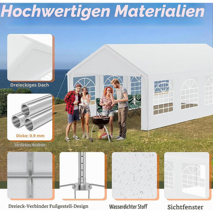 4x8m Partyzelt mit Seitenwänden – Wasserdicht & Stabil