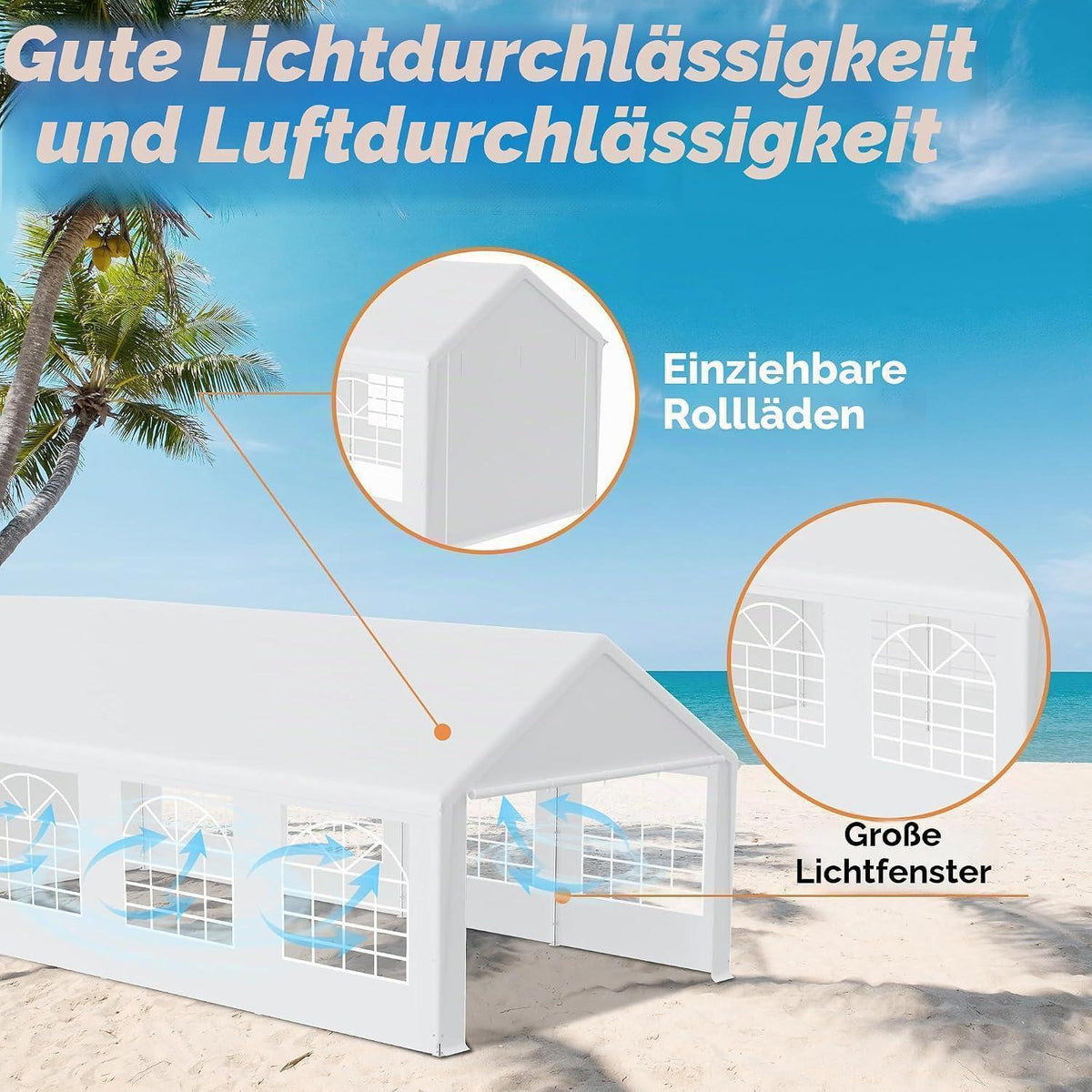 4x8m Partyzelt mit Seitenwänden – Wasserdicht & Stabil