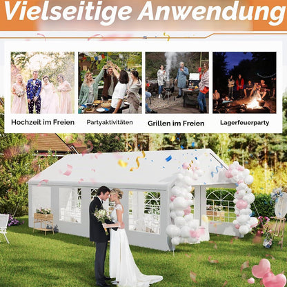 4x8m Partyzelt mit Seitenwänden – Wasserdicht & Stabil