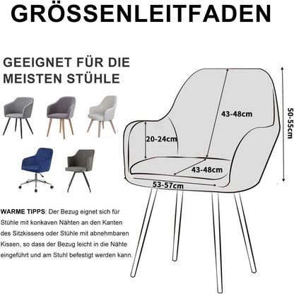 Stretch Samt Stuhlhussen Set - Grau, 4er Pack, Large