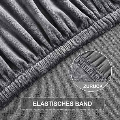 Stretch Samt Stuhlhussen Set - Grau, 4er Pack, Large