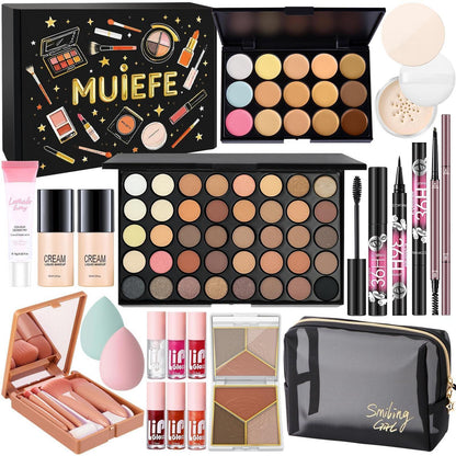 Schminkset Damen – Kosmetik Geschenkset mit Lidschatten & Co.
