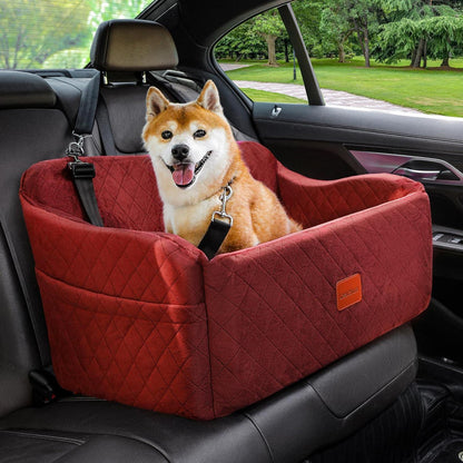 Hunde-Autositz groß, weicher Memory-Schaum, rot