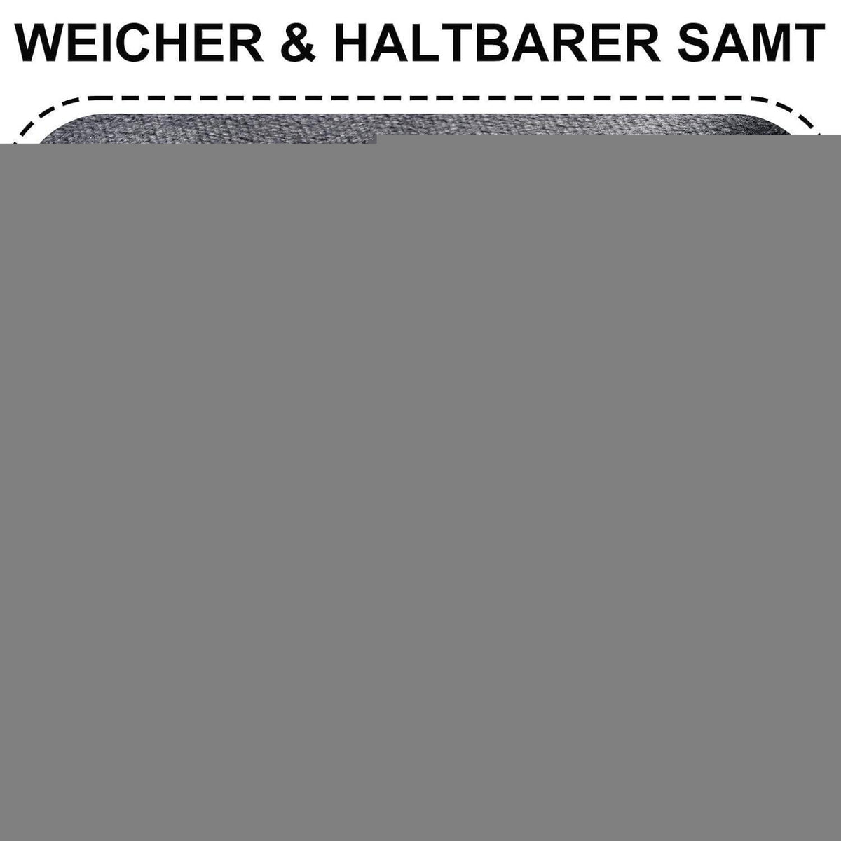 Stretch Samt Stuhlhussen Set - Grau, 4 Stück