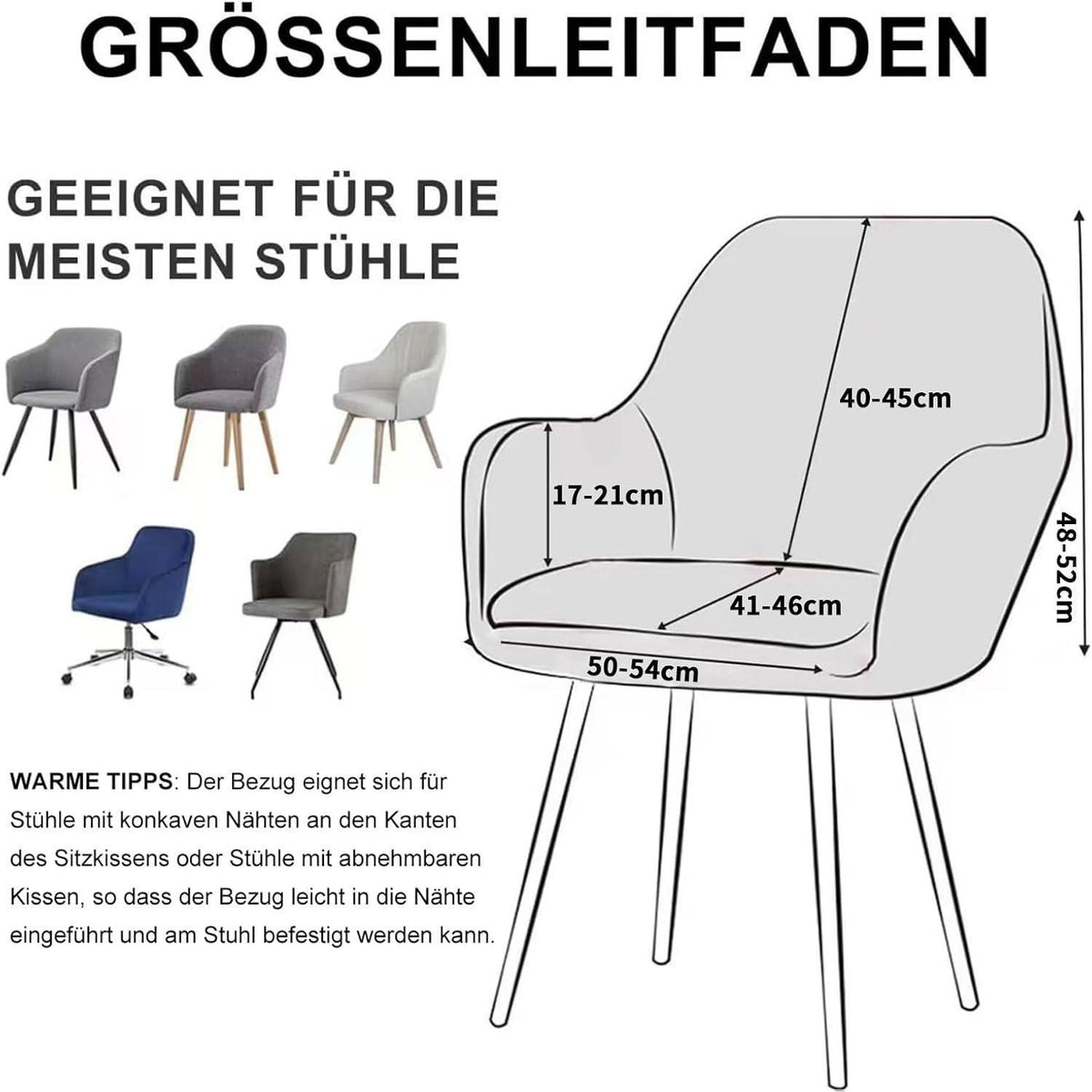 Stretch Samt Stuhlhussen Set - Grau, 4 Stück