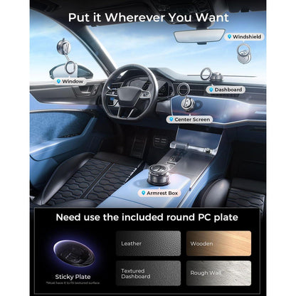 360° Auto Handyhalterung Magnetisch, Vakuum & Teleskoparm