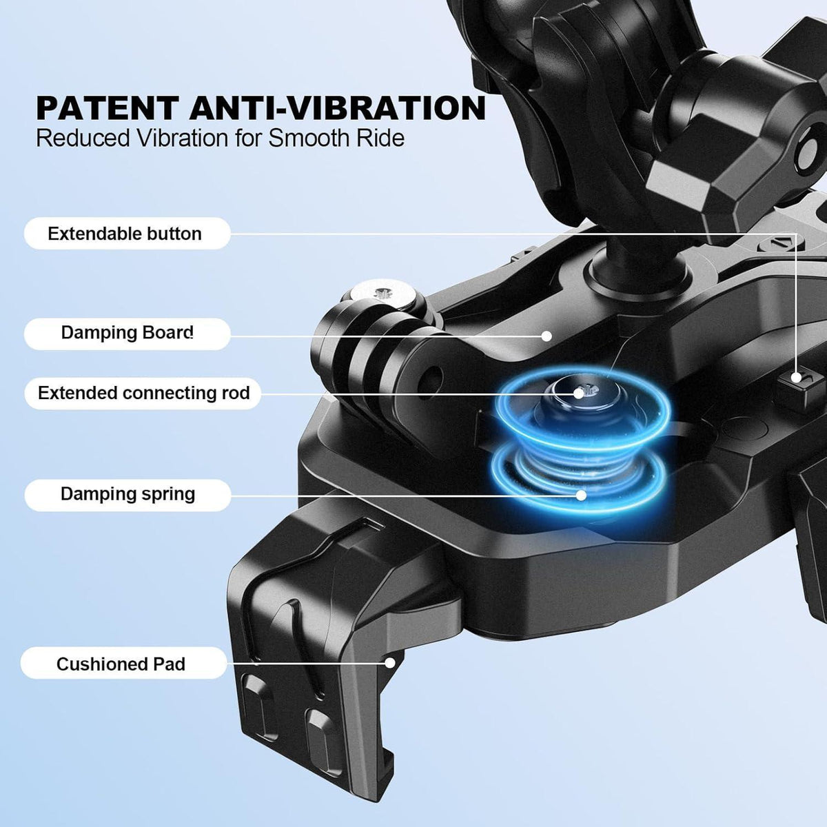 Motorrad Handyhalterung Anti-Vibration, 720° Verstellbar