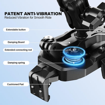 Motorrad Handyhalterung Anti-Vibration, 720° Verstellbar