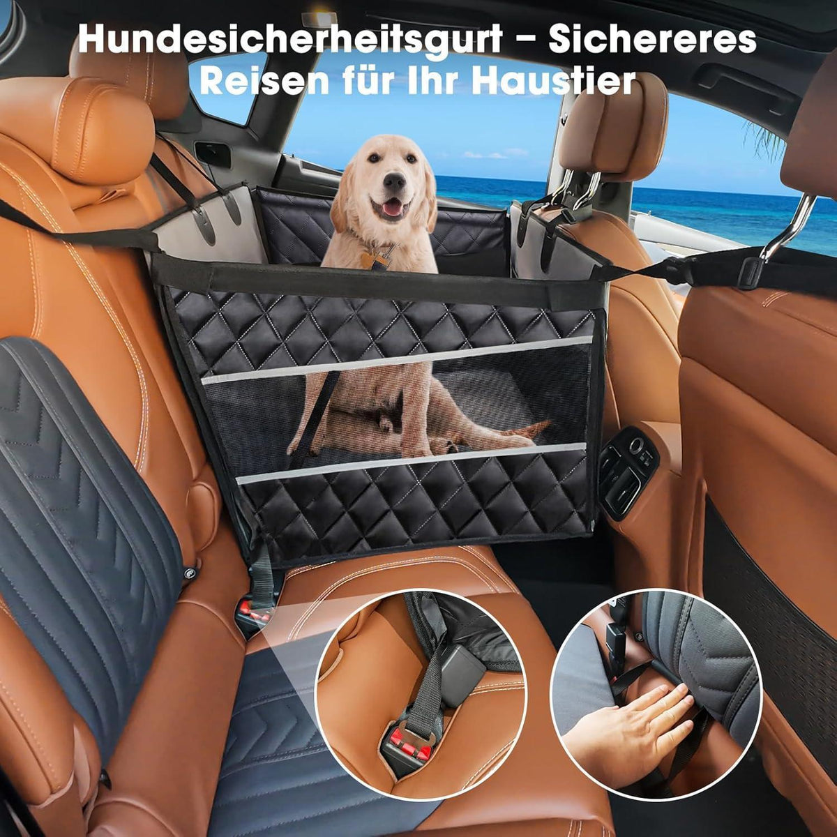 Hunde Autositz Extra Stabil & Wasserdicht – Grau