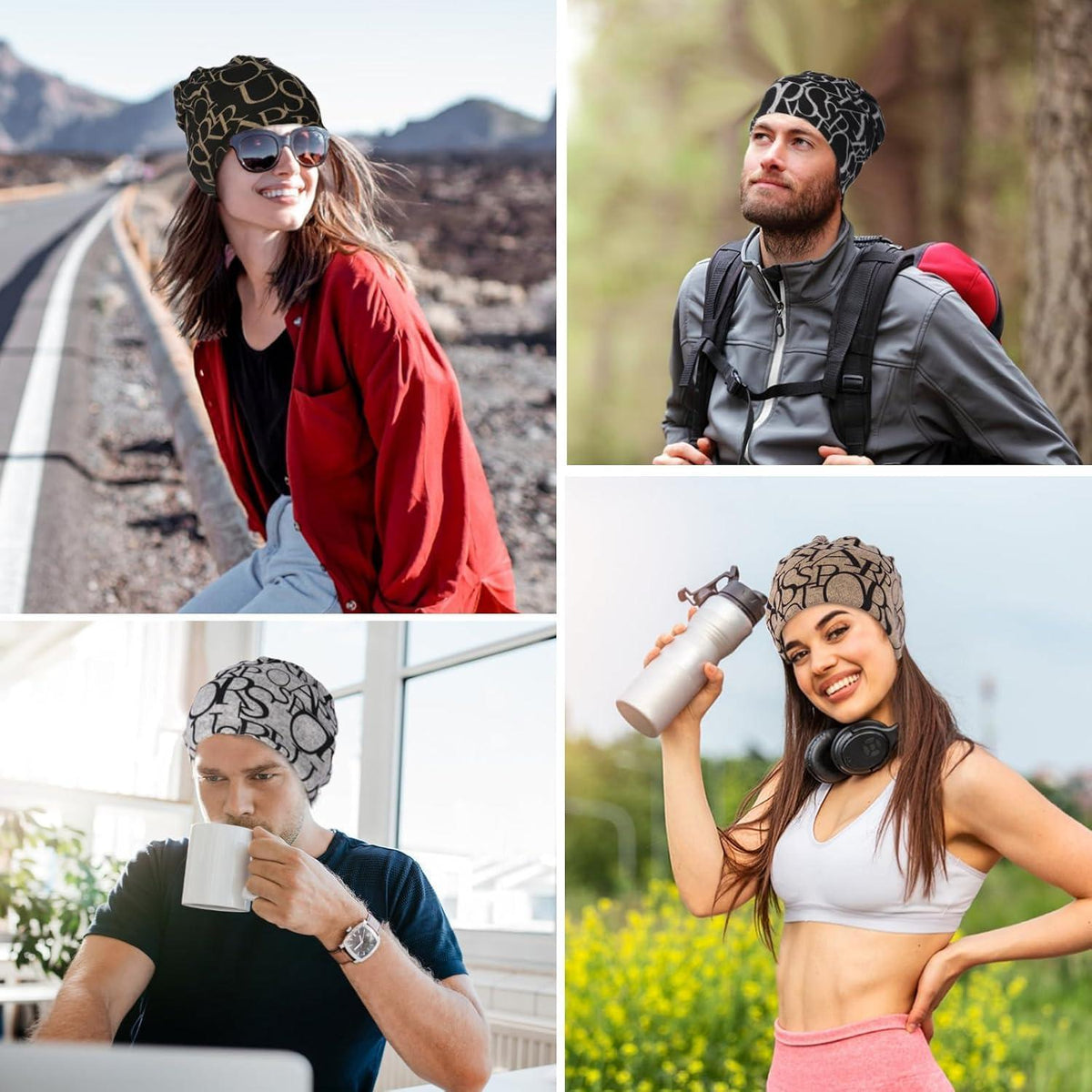 Slouchy Beanie Mütze Damen & Herren - Dünne Sommer Mütze 4er Set