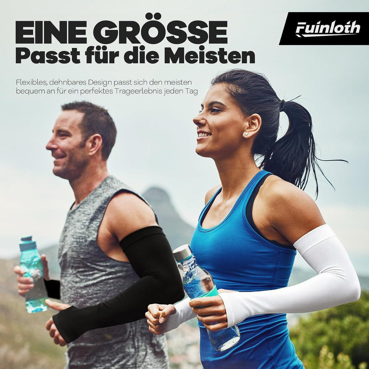 Armlinge mit Daumenloch – Sonnenschutz UPF 50+ Schwarz