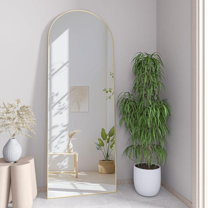 Goldener Bogen-Bodenspiegel 142x40cm – Stand- & Wandspiegel