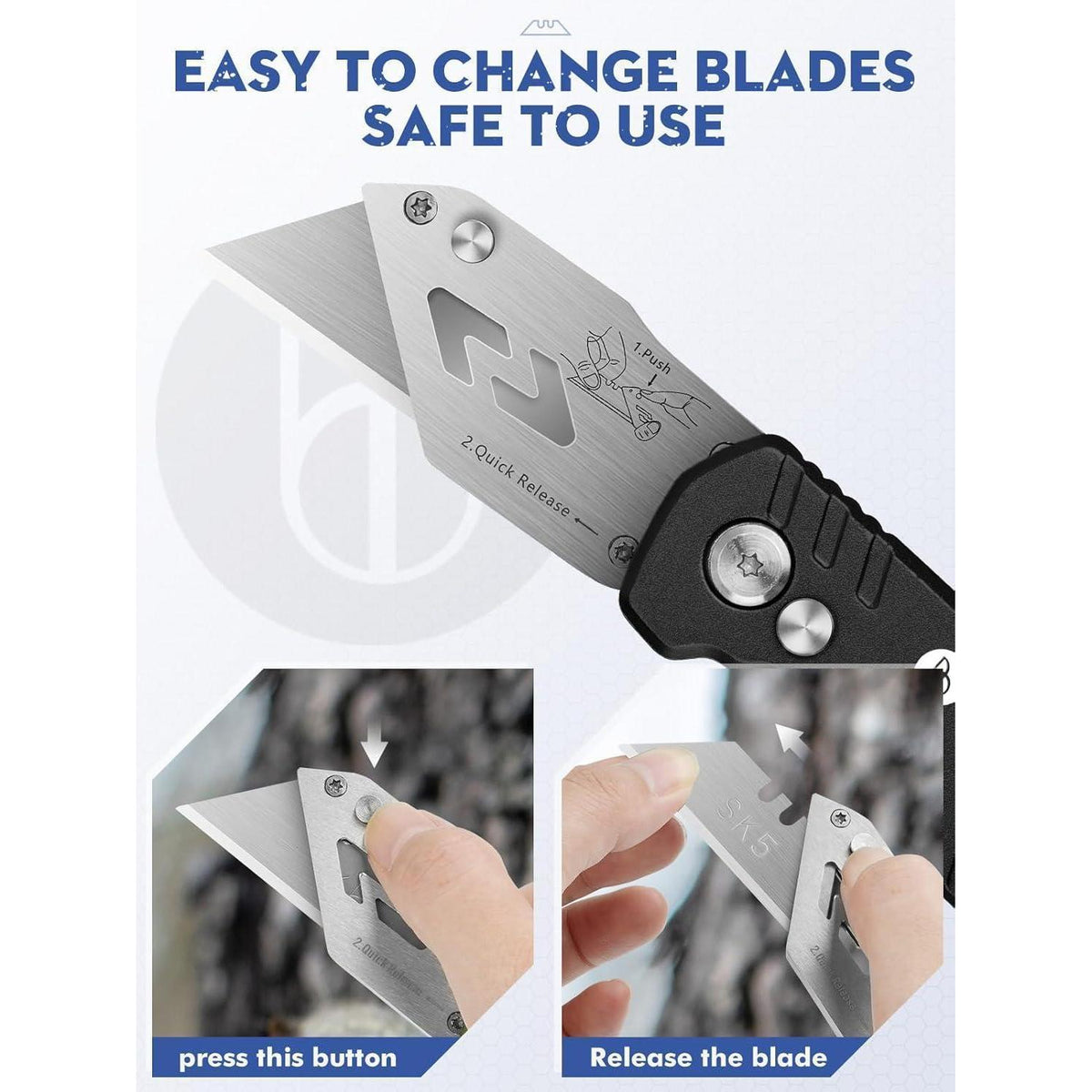 Universal Klappmesser mit 10 SK5 Edelstahlklingen