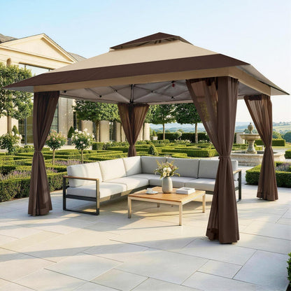 Crown Shades 4x4m Pop-up Pavillon wasserdicht mit Moskitonetz