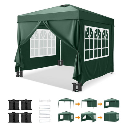 3x3m Gazebo mit 4 Wänden & Sandsäcken – Wasserdicht & UV-Schutz