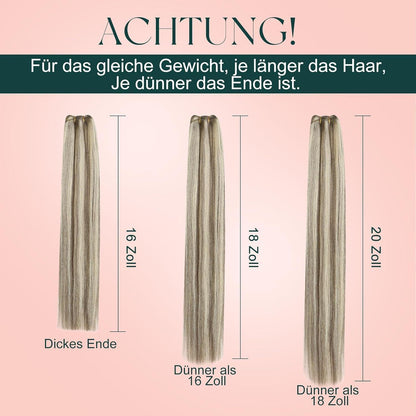 Echthaar Tressen Blond Highlights #P8/60 - 40cm