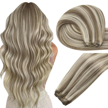 Echthaar Tressen Blond – Remy Menschenhaar 60cm #P8/60