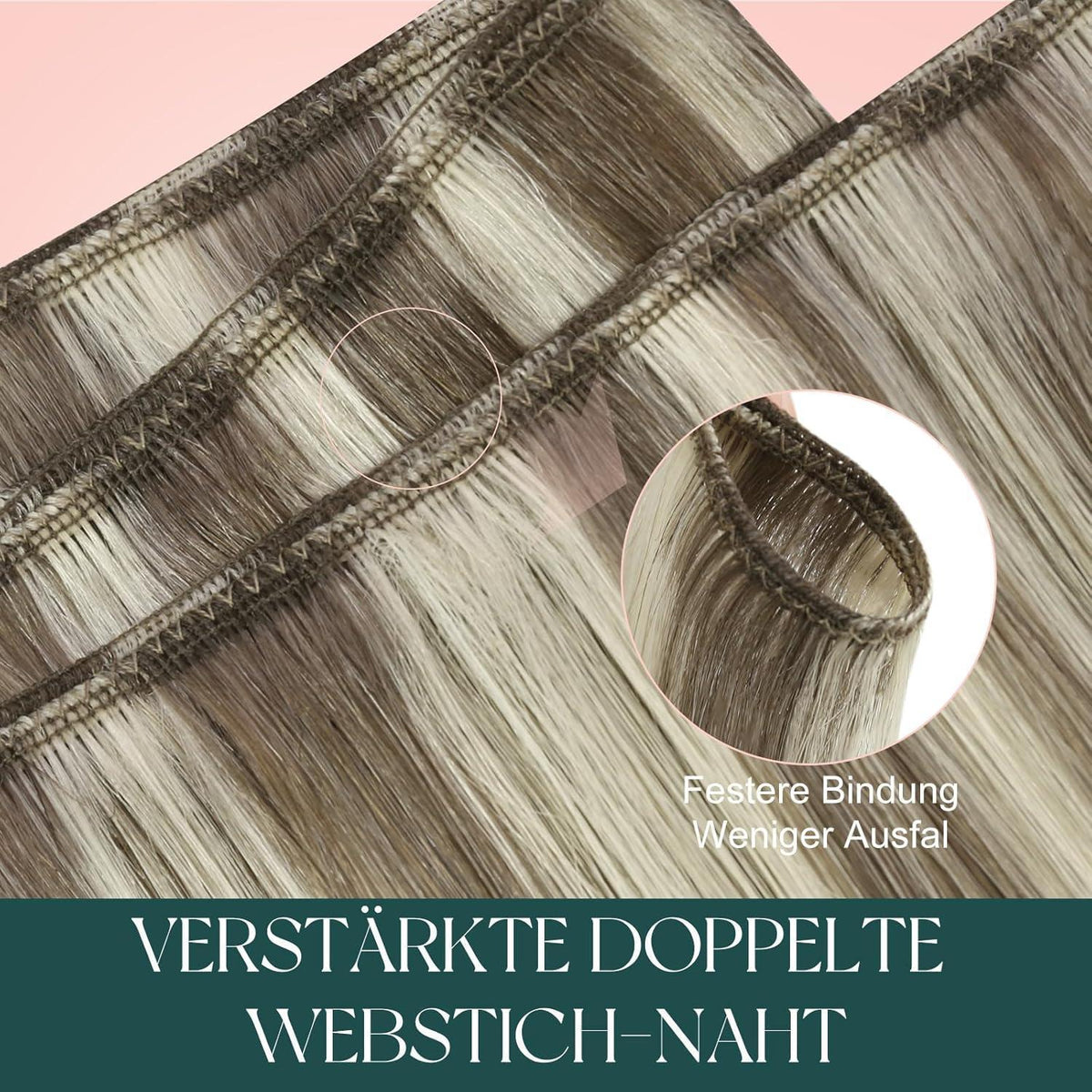 Echthaar Tressen Blond – Remy Menschenhaar 60cm #P8/60
