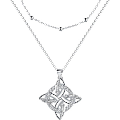Damen Halskette 925 Silber Keltischer Knoten verstellbar