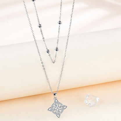 Damen Halskette 925 Silber Keltischer Knoten verstellbar