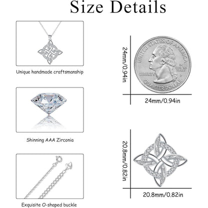 Damen Halskette 925 Silber Keltischer Knoten verstellbar