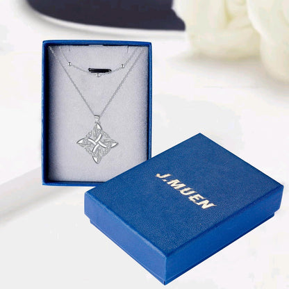 Damen Halskette 925 Silber Keltischer Knoten verstellbar