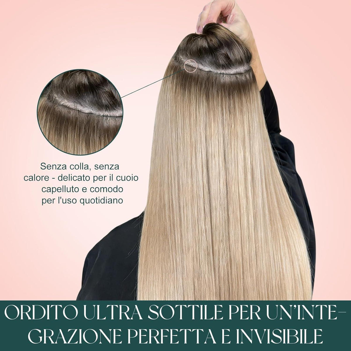 Echthaar Tressen Blond Highlight #P16/22, 30cm