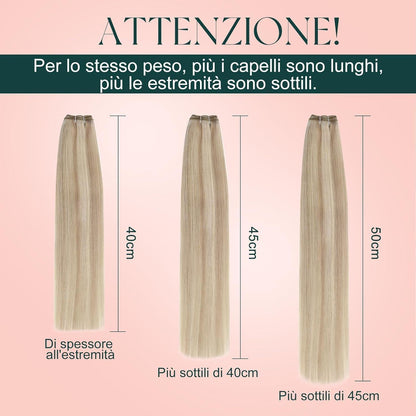 Echthaar Tressen Blond Highlight #P16/22, 30cm