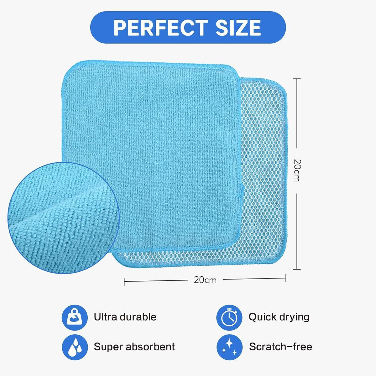 Mikrofaser Spültücher 8er Set – Waschbar & Vielseitig